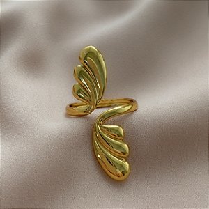 ANEL REGULÁVEL GOTAS CONTRÁRIAS DOURADO AÇO 316L⭐️