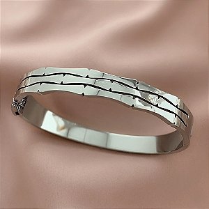 PULSEIRA / BRACELETE BAMBU DESENHADO AÇO 316L⭐️
