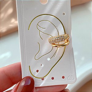 PIERCING FAKE DOIS FIOS LISO E ZIRCÔNIAS BIJU