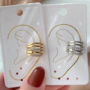 PIERCING FAKE FIOS LISOS E ZIRCÔNIAS INTERCALADOS BIJU