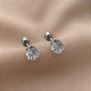 BRINCO PONTO DE LUZ ZIRCÔNIA TARRAXA ROSCA AÇO 316L⭐️