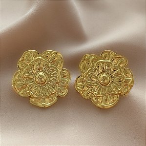 BRINCO FLOR DELICADA CLÁSSICA DOURADO AÇO 316L⭐️