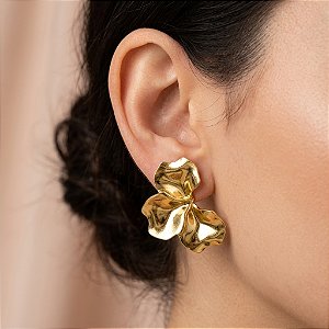 BRINCO PÉTALAS DOURADO AÇO 316L⭐️