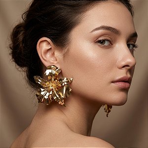 BRINCO MAXI FLOR PÉTALAS LONGAS BIJU