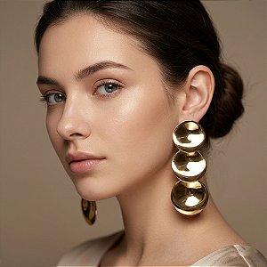 BRINCO COMPRIDO PLACAS REDONDAS LISAS BIJU