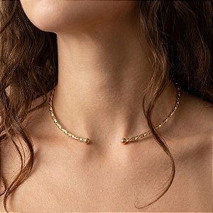 COLAR CHOKER ARO TORCIDO BIJU