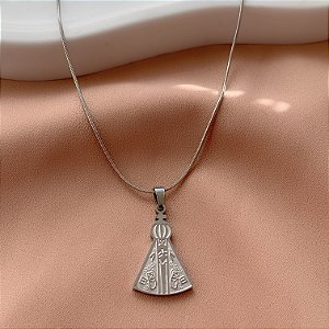 COLAR CORRENTE FINA PINGENTE NOSSA SENHORA AÇO 316L⭐️