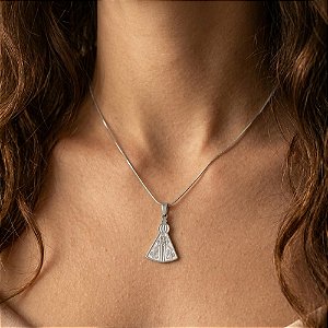 COLAR CORRENTE FINA PINGENTE NOSSA SENHORA AÇO 316L⭐️