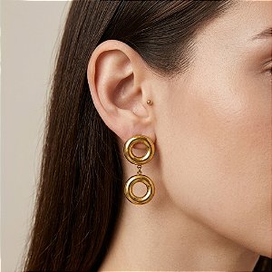 BRINCO ARGOLAS BOLEADAS DOURADO AÇO 316L⭐️