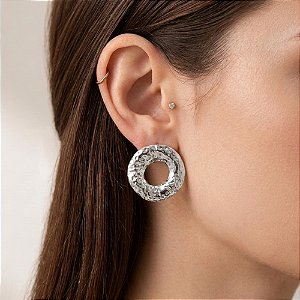 BRINCO CÍRCULO TEXTURIZADO AÇO 316L⭐️