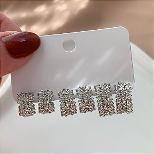 BRINCO KIT ARGOLAS CRAVEJADAS ZIRCÔNIAS CRIS BIJU