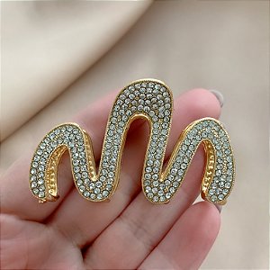 PRESILHA UNITÁRIA M ONDAS STRASS BIJU