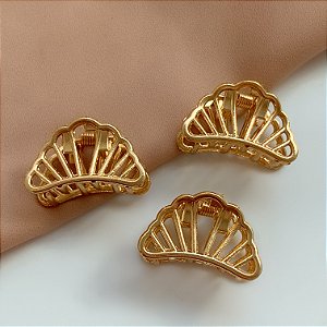 KIT MINI PRESILHAS CONCHA METAL DOURADO BIJU