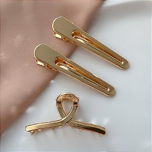 KIT COM 1 PRESILHA PIRANHA FIO CRUZADO E 2 BICOS DE PATO BIJU