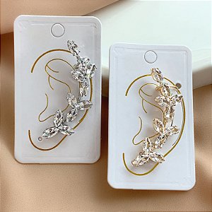 BRINCO UNITÁRIO EAR CUFF FLORZINHAS EM ZIRCÔNIAS BIJU