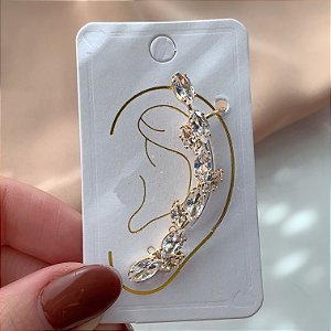 BRINCO UNITÁRIO EAR CUFF RAMINHOS EM ZIRCÔNIAS BIJU
