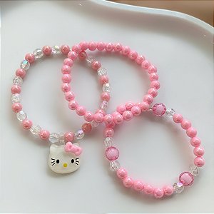 PULSEIRA KIT MIÇANGAS PINGENTE GATINHA BIJU