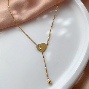 COLAR CORRENTE FINA DIFERENTES CORAÇÃO DOURADO AÇO 316L⭐️