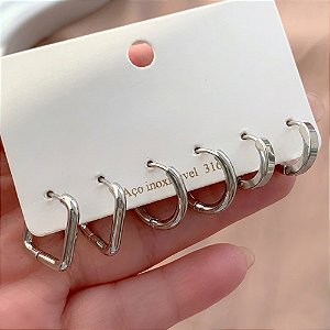 BRINCO KIT ARGOLINHAS FORMATOS ANA AÇO 316L⭐️