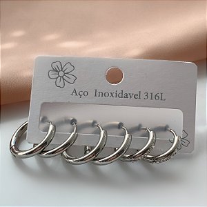 BRINCO KIT ARGOLINHAS FIO BOLEADA LISAS E CRAVEJADAS AÇO 316L⭐️