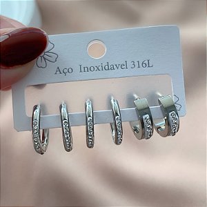 BRINCO KIT ARGOLINHAS FIO BOLEADAS CRAVEJADAS AÇO 316L⭐️