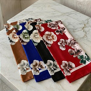 LENÇO ESTAMPA FLORAL 85X85