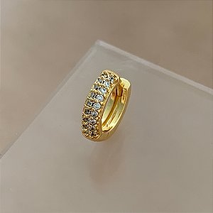 PIERCING CONCH / CARTILAGEM ARGOLINHA FIO DUPLO ZIRCÔNIAS 8MM AÇO 316L FOLHEADO A OURO 18K SEMIJOIA PARA ATUALIZAÇÃO⭐️