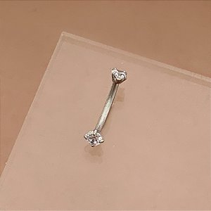 PIERCING BANANA BELL ZIRCÔNIAS 8MM AÇO 316L PARA PERFURAÇÃO⭐️