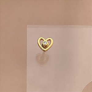 PIERCING TRÁGUS / CARTILAGEM CORAÇÃO BORDA LISA DETALHE ZIRCÔNIA 6MM HASTE AÇO 316L FOLHEADO A OURO 18K SEMIJOIA PARA ATUALIZAÇÃO⭐️