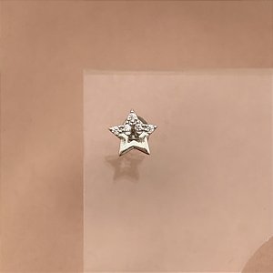 PIERCING TRÁGUS / CARTILAGEM ESTRELA METADE LISA E METADE ZIRCÔNIAS 6MM HASTE AÇO 316L FOLHEADO A RÓDIO SEMIJOIA PARA ATUALIZAÇÃO⭐️