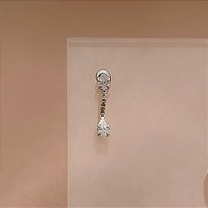 PIERCING TRÁGUS / CARTILAGEM PINGENTE DELICADO ZIRCÔNIAS 6MM HASTE AÇO 316L FOLHEADO A RÓDIO SEMIJOIA PARA ATUALIZAÇÃO⭐️