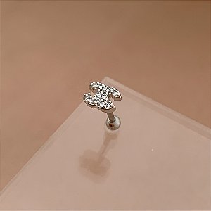 PIERCING TRÁGUS / CARTILAGEM INSPIRATION ZIRCÔNIAS 6MM HASTE AÇO 316L FOLHEADO A RÓDIO SEMIJOIA PARA ATUALIZAÇÃO⭐️