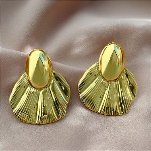 BRINCOLEQUE PLISSADO DOURADO AÇO 316L⭐️