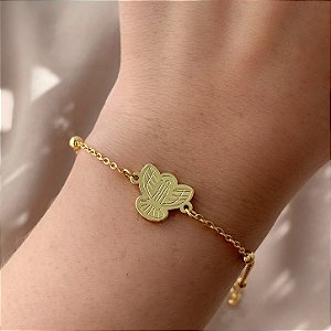 PULSEIRA DELICADA BOLINHAS PINGENTE ESPÍRITO SANTO DOURADO AÇO 316L⭐️