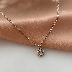 COLAR PINGENTE MINI CÍRCULO ZIRCÔNIAS AÇO 316L⭐️