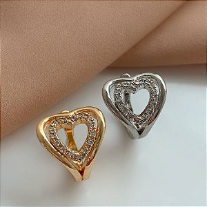 PIERCING FAKE CORAÇÃO CRAVEJADO EM ZIRCÔNIAS BIJU
