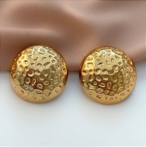 BRINCO ESFERA MARTELADA GRANDE DOURADO AÇO 316L⭐️