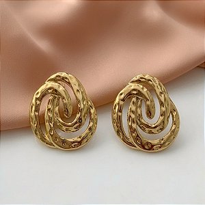 BRINCO LINHAS ENROLADAS DOURADO AÇO 316L⭐️