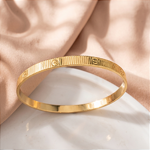PULSEIRA INSPIRED CARTIER RISCADO DOURADO AÇO 316L⭐️