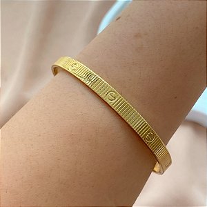 PULSEIRA INSPIRED CARTIER RISCADO DOURADO AÇO 316L⭐️