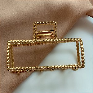 PRESILHA RETANGULAR FIO TORCIDO M DOURADO BIJU