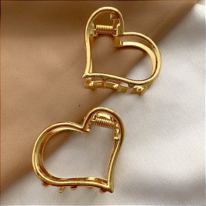 KIT DE PRESILHAS CORAÇÃO VAZADO DOURADO BIJU