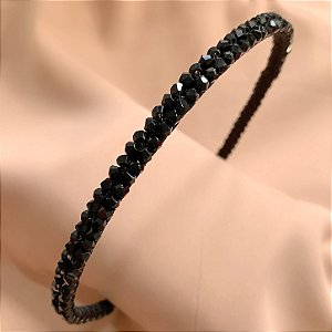 TIARA FINA MINI CRISTAIS CORES ESCURAS BIJU