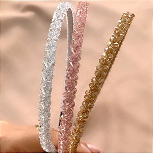 TIARA FINA MINI CRISTAIS CORES CLARAS BIJU