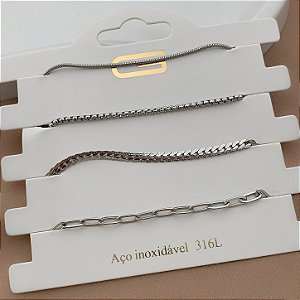 PULSEIRA KIT CORRENTES DIVERSAS PAULA AÇO 316L⭐️