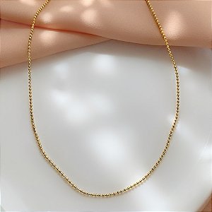 COLAR CORRENTE BOLINHAS DOURADA AÇO 316L⭐️