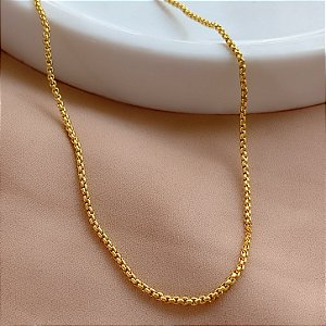 COLAR CORRENTE VENEZIANA ABAULADA DOURADA AÇO 316L⭐️