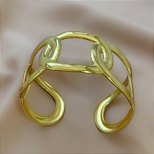 BRACELETE GROSSO ELOS DOURADO AÇO 316L⭐️
