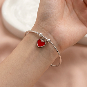 PULSEIRA /BRACELETE PINGENTE CORAÇÃO COLOR AÇO 316L⭐️