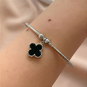 PULSEIRA /BRACELETE PINGENTE TREVO COLOR AÇO 316L⭐️